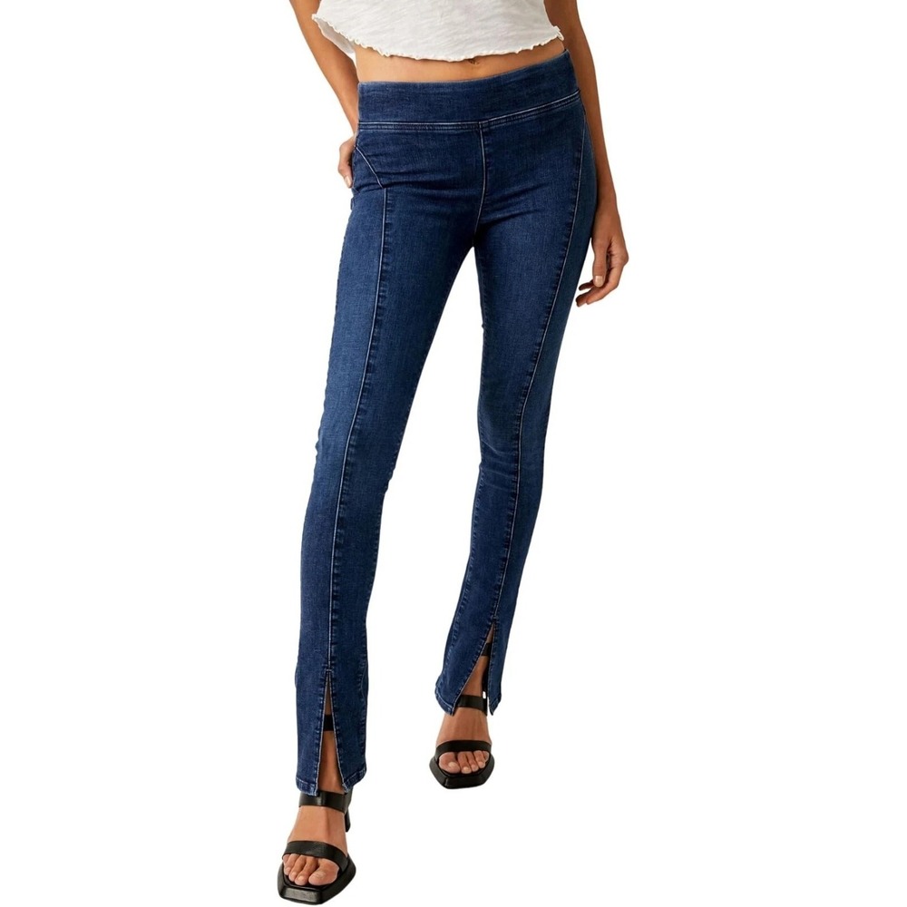 Free People We The Free Double Dutch Slit Skinny Denim Jeans Pull On Size S